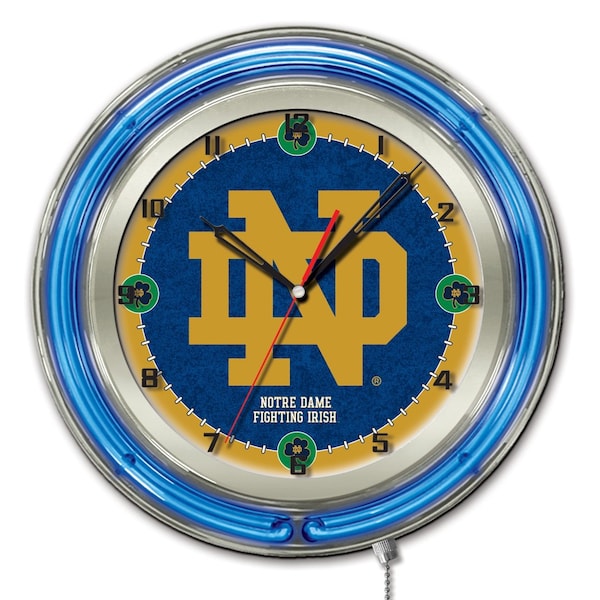 Notre Dame Double Neon 19" Clock (ND)